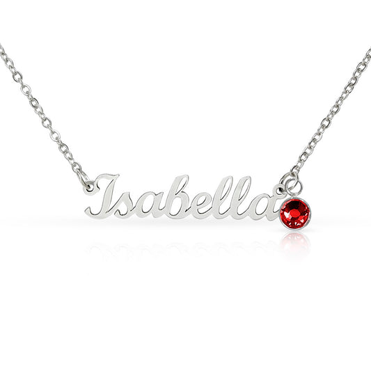 The Custom Birthstone Name Necklace