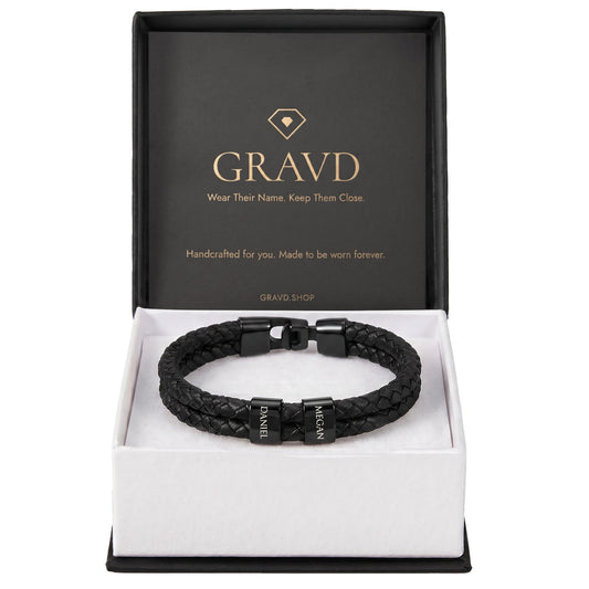 Custom Engraved Men's Name Bracelet
