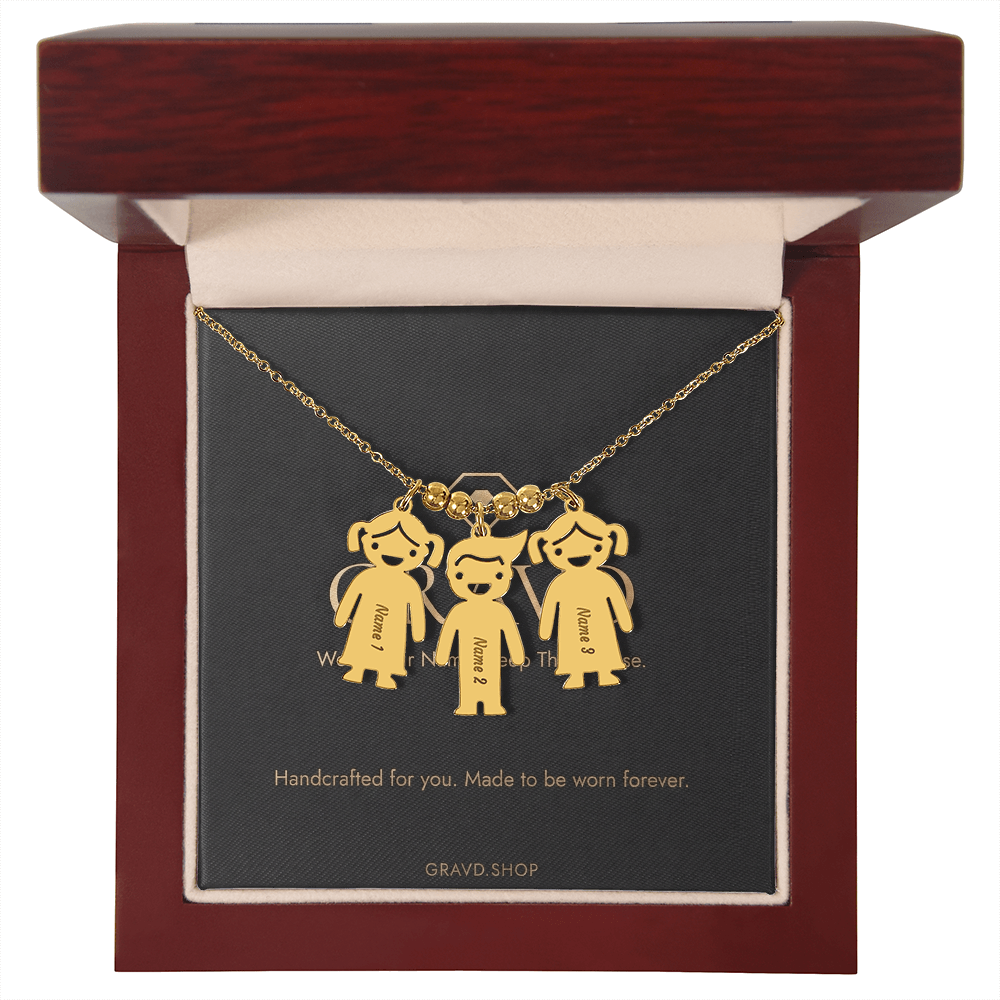 Engraved Kids Charm Necklace