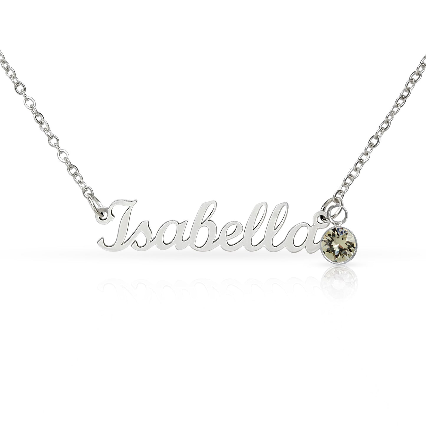 The Custom Birthstone Name Necklace