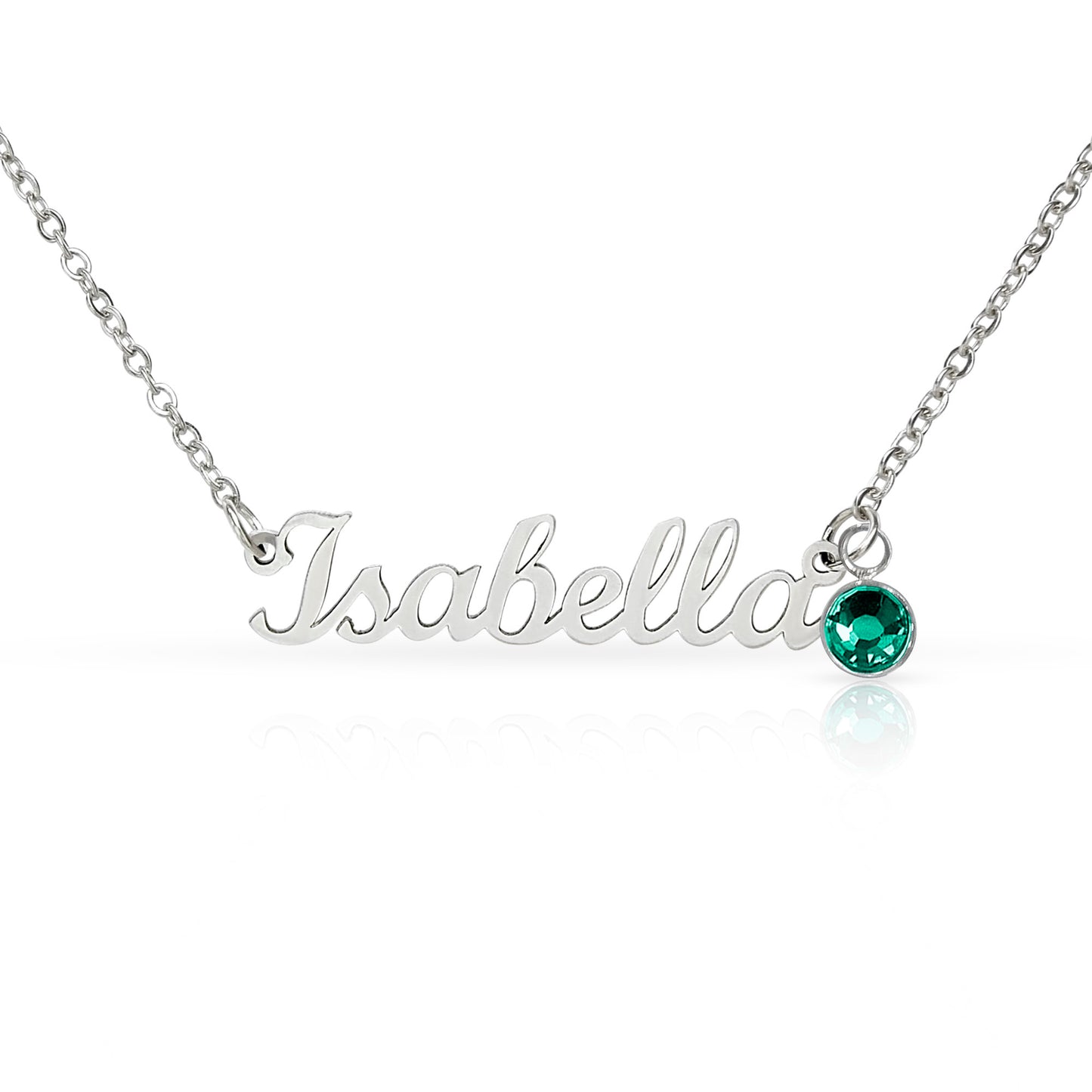 The Custom Birthstone Name Necklace