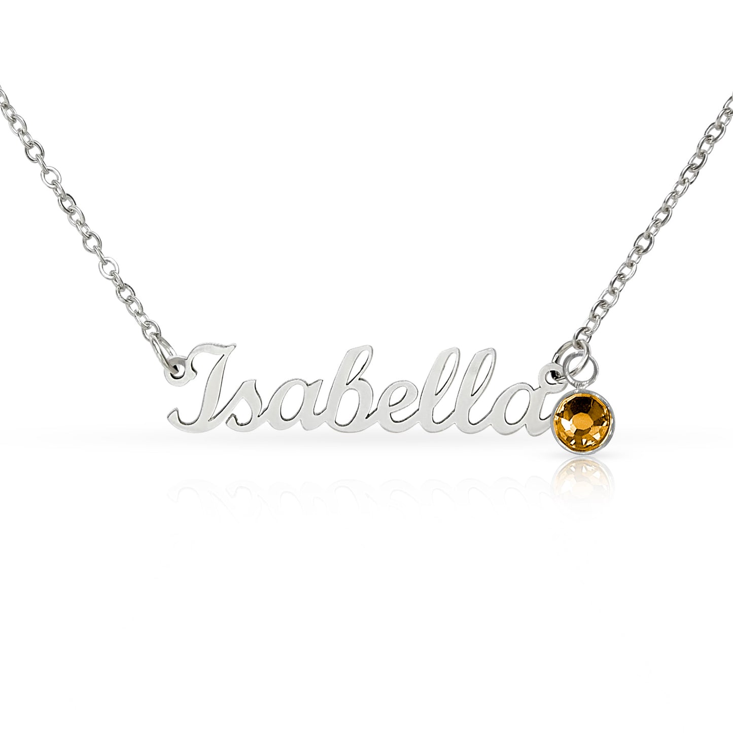 The Custom Birthstone Name Necklace