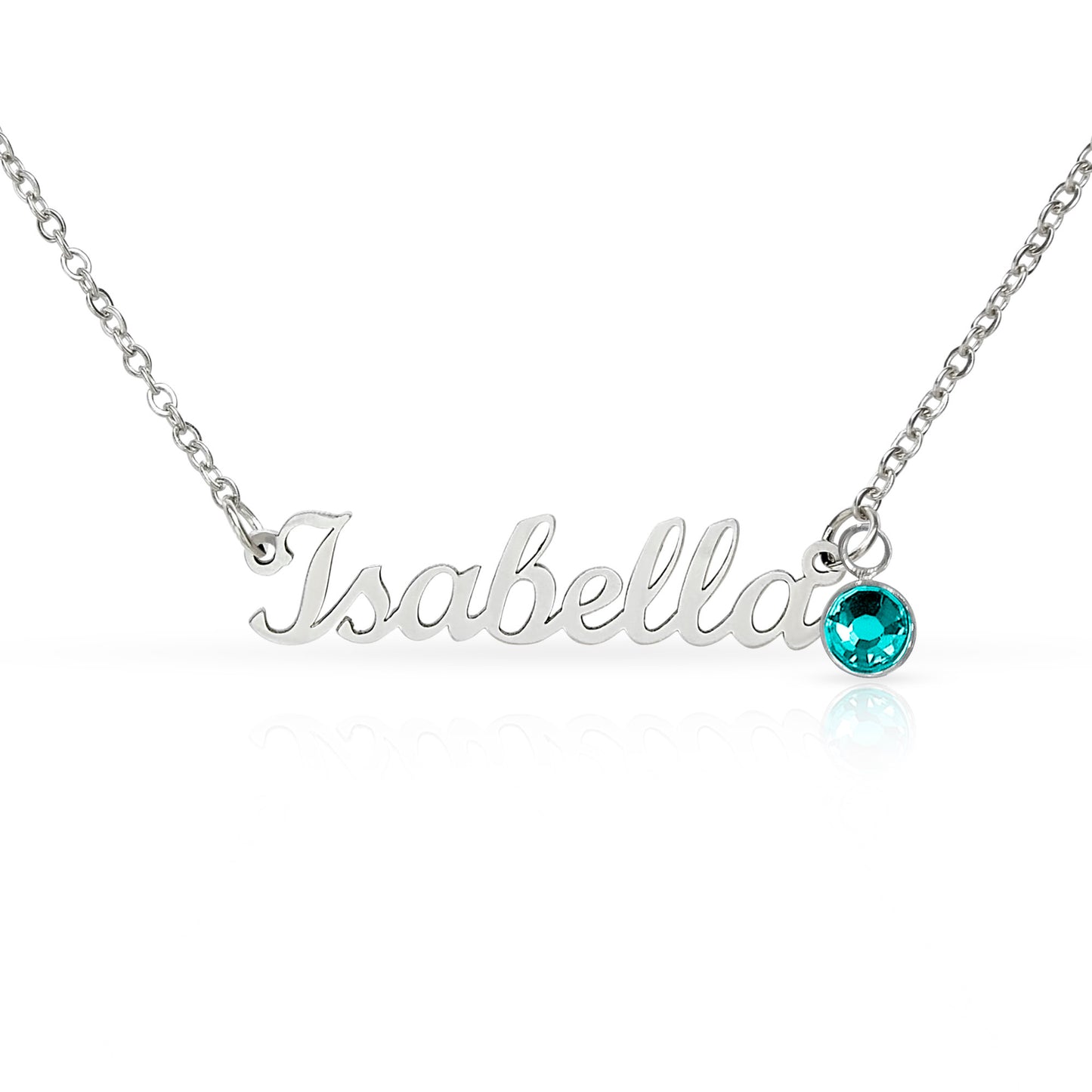 The Custom Birthstone Name Necklace
