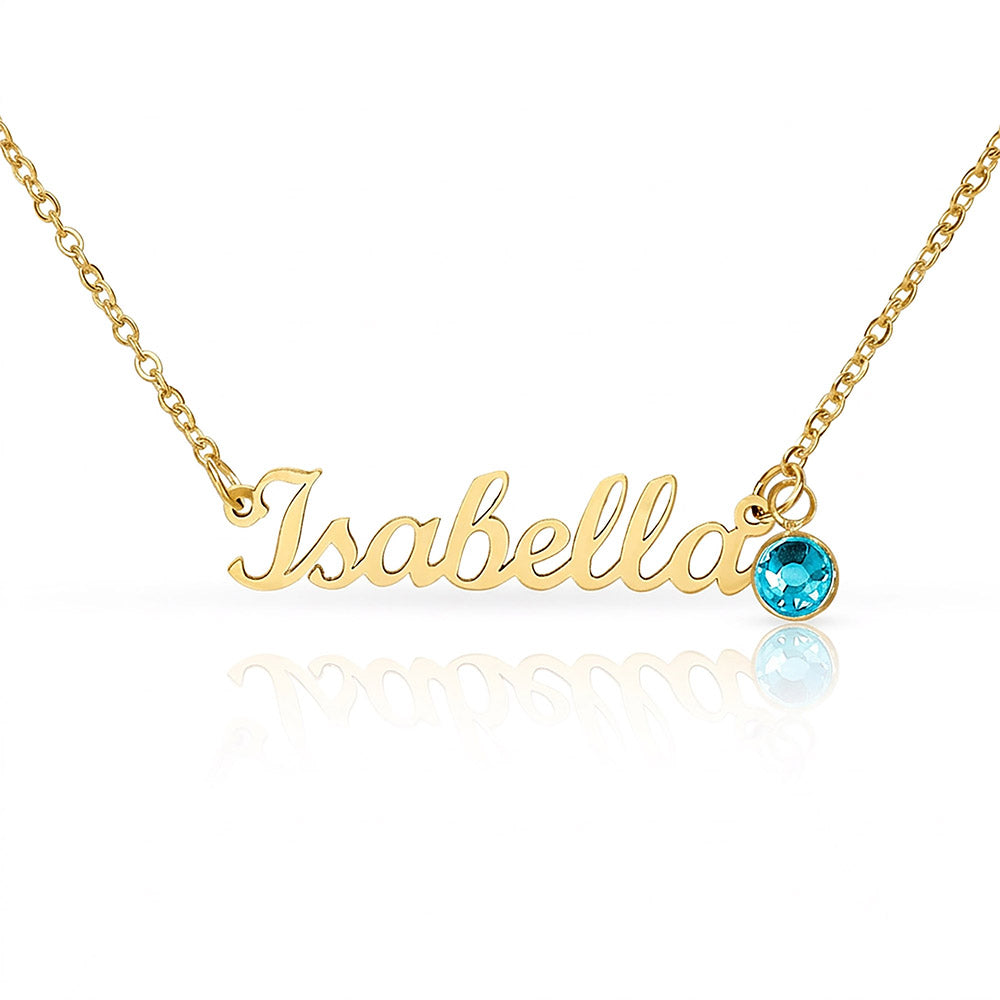 The Custom Birthstone Name Necklace