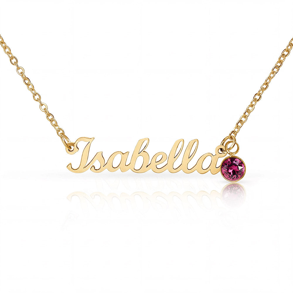 The Custom Birthstone Name Necklace