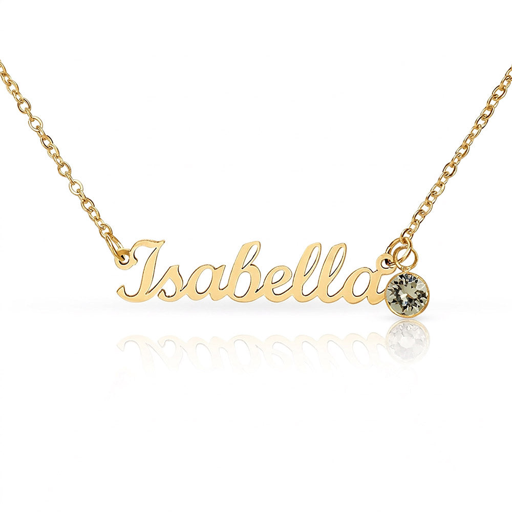 The Custom Birthstone Name Necklace