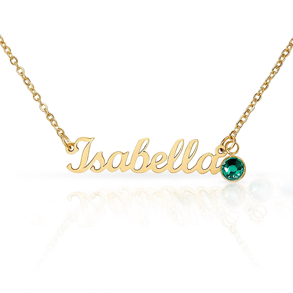 The Custom Birthstone Name Necklace