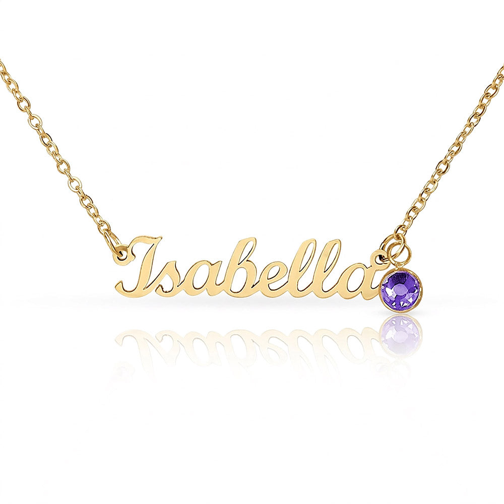 The Custom Birthstone Name Necklace