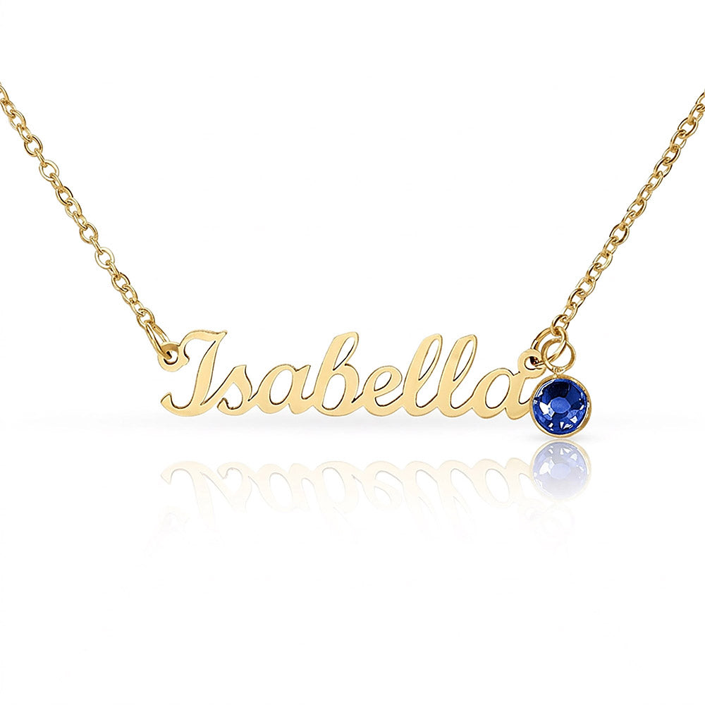 The Custom Birthstone Name Necklace