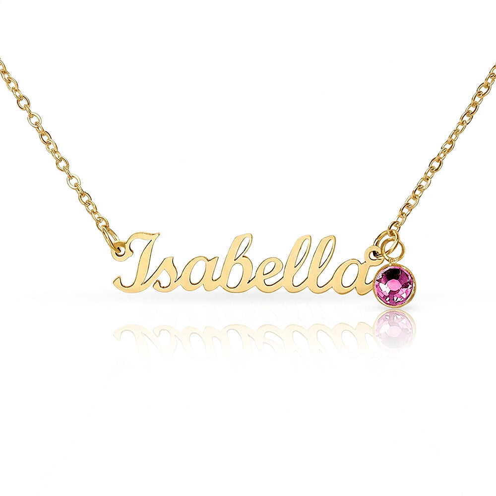 The Custom Birthstone Name Necklace