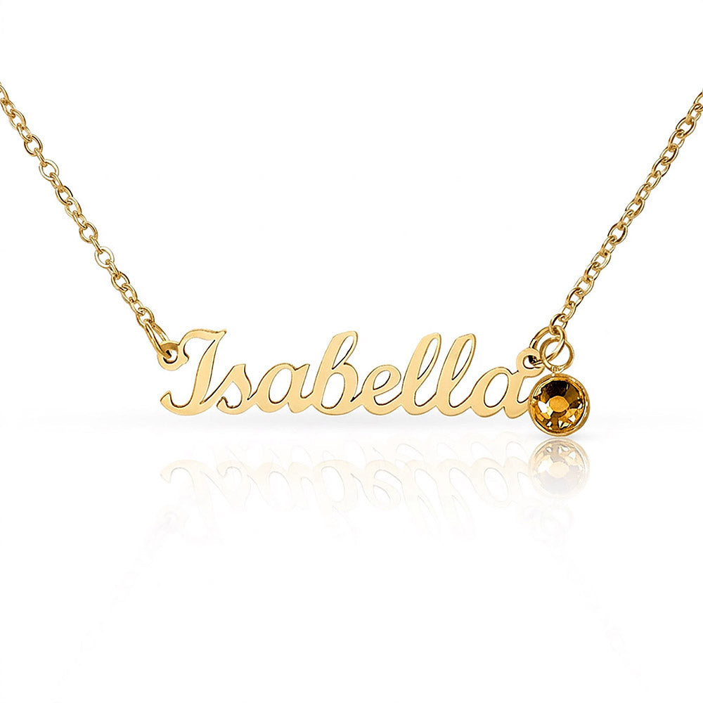The Custom Birthstone Name Necklace