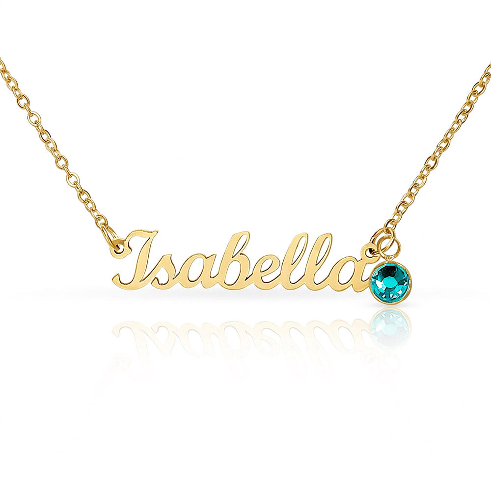 The Custom Birthstone Name Necklace