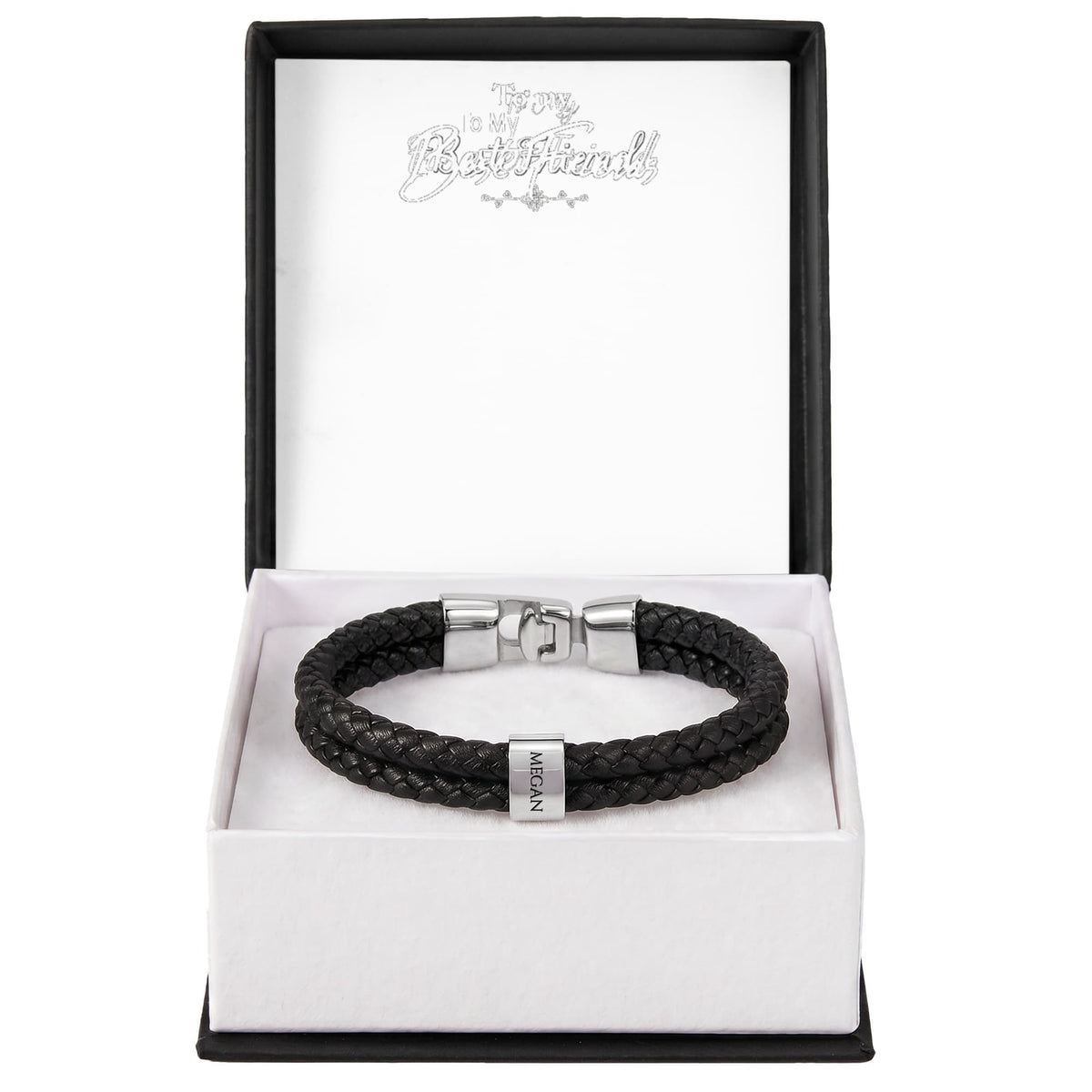 Custom Engraved Men's Name Bracelet With Message Card