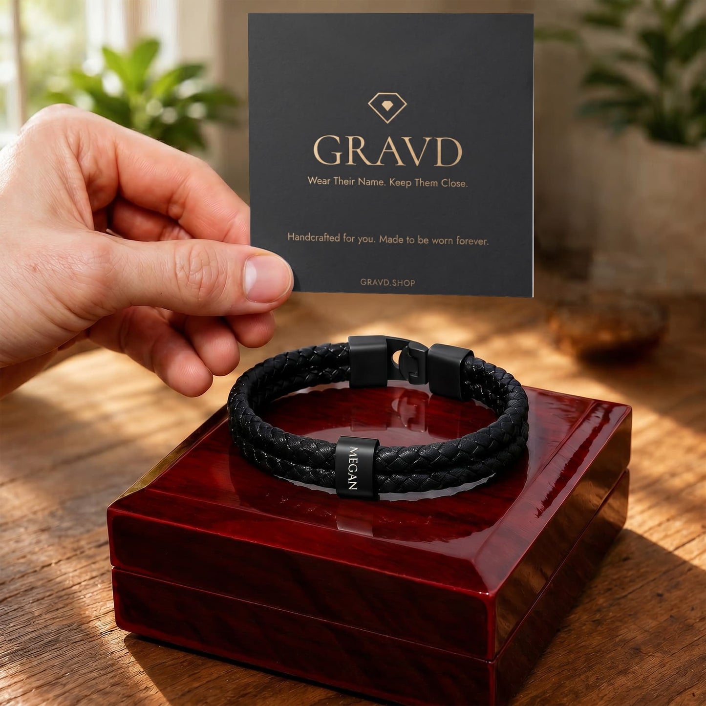 Custom Engraved Men's Name Bracelet