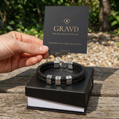 Custom Engraved Men's Name Bracelet