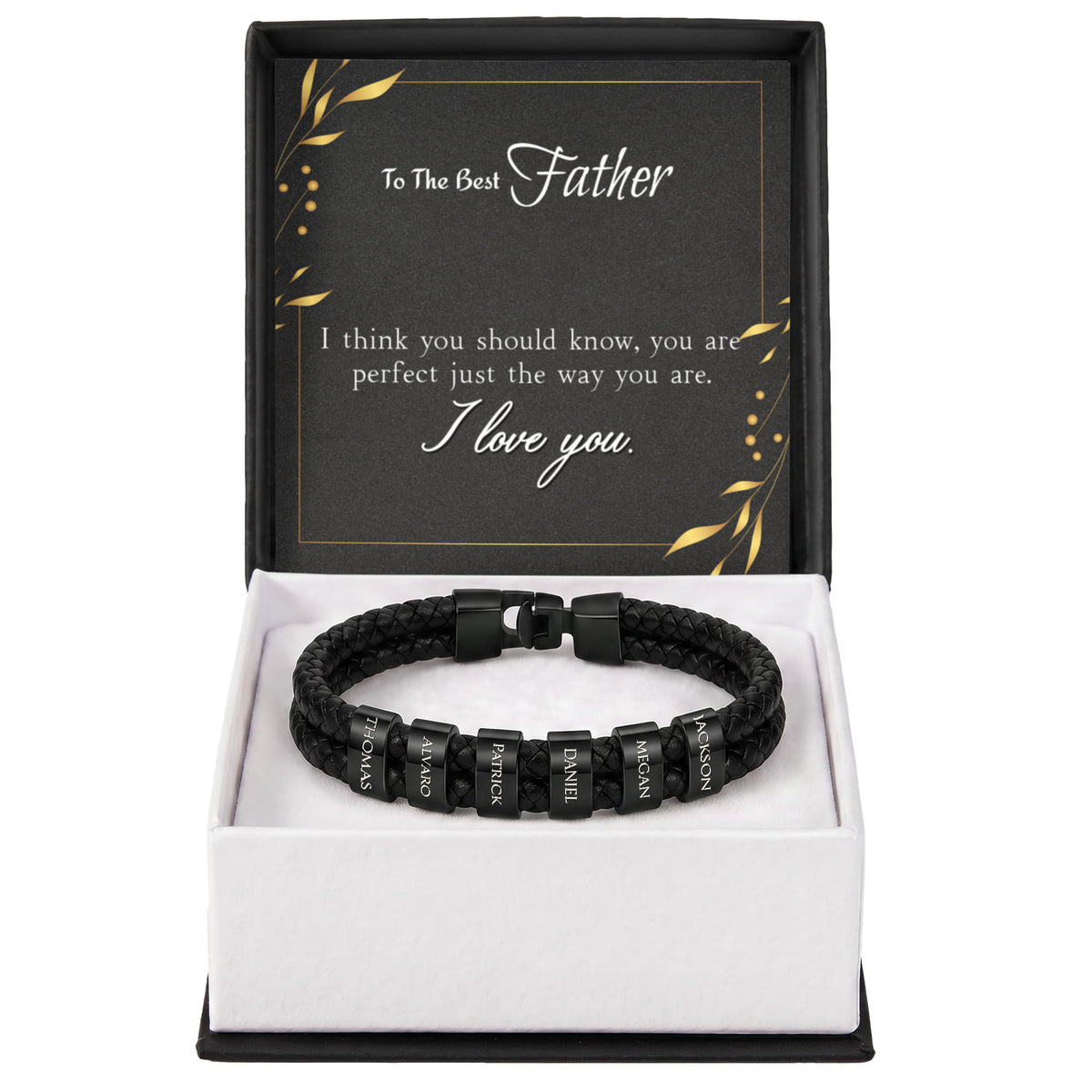 Custom Engraved Men's Name Bracelet With Message Card