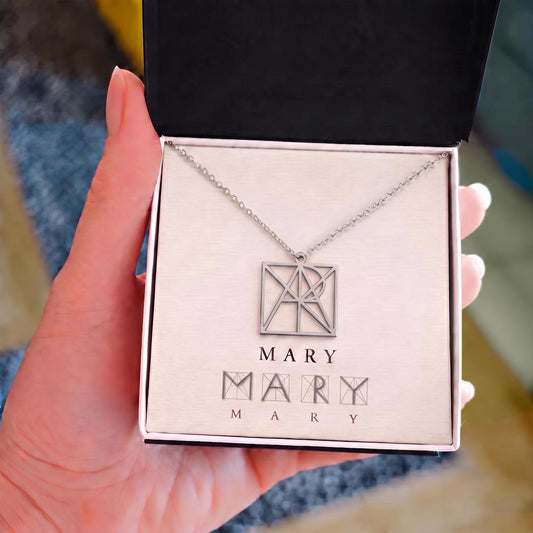The Signature Geometric Secret Name Necklace