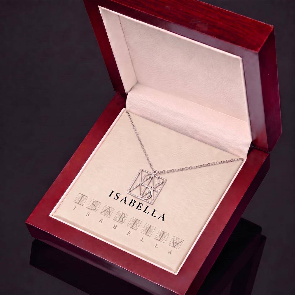 The Signature Geometric Secret Name Necklace