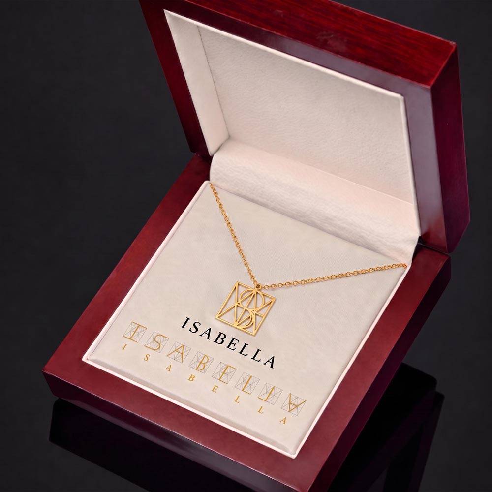 The Signature Geometric Secret Name Necklace