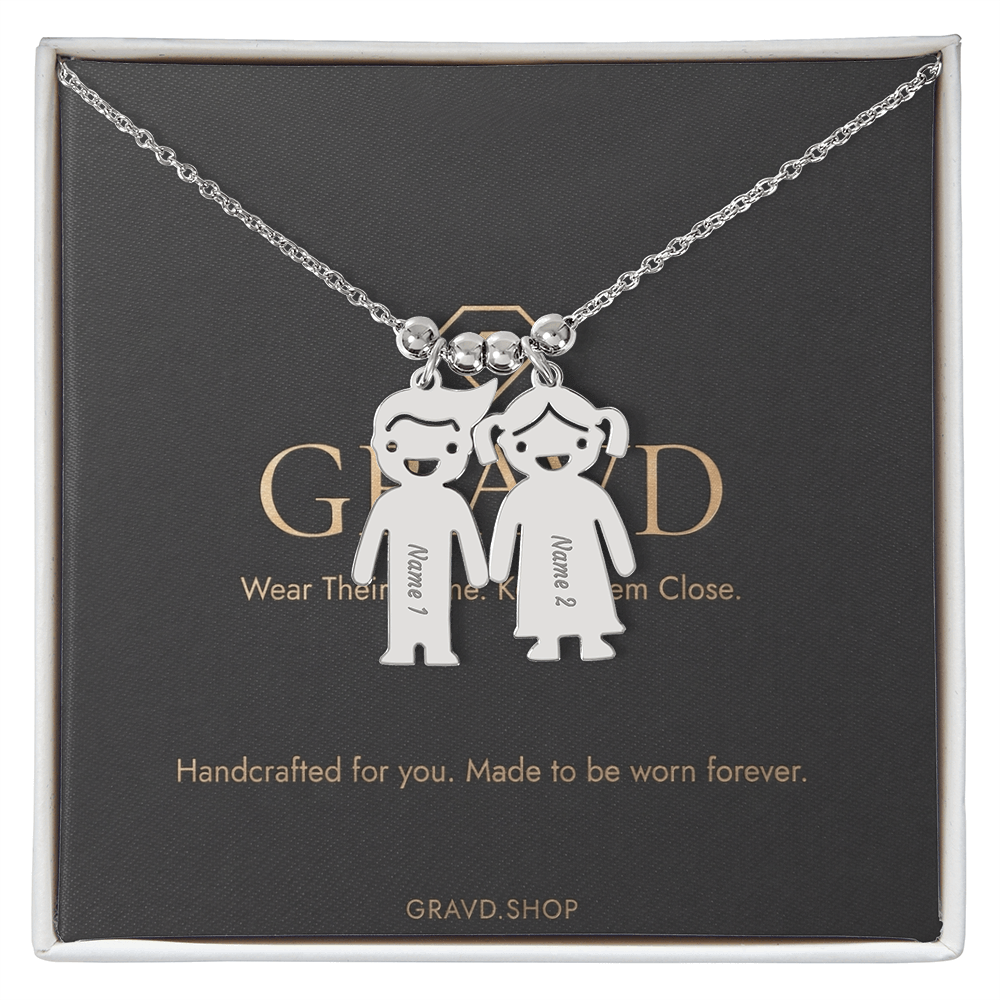 Engraved Kids Charm Necklace