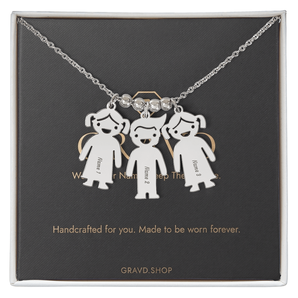 Engraved Kids Charm Necklace