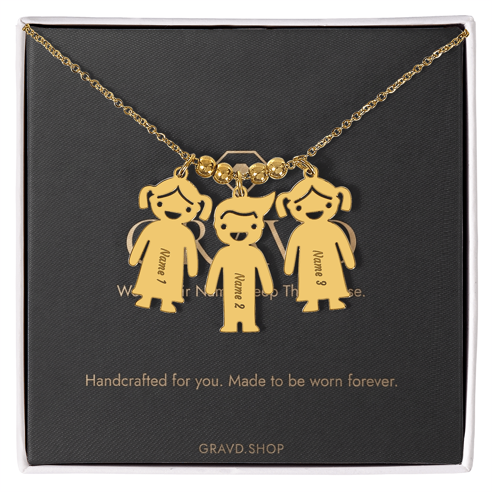 Engraved Kids Charm Necklace