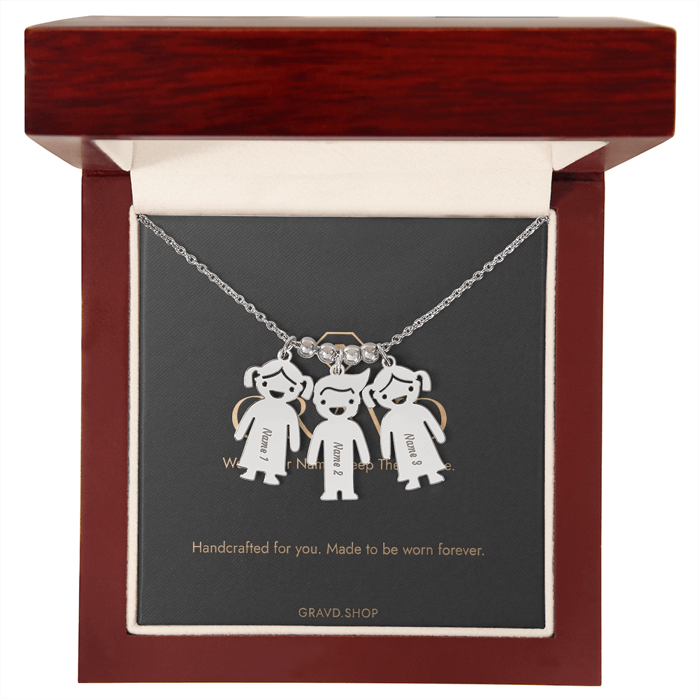 Engraved Kids Charm Necklace