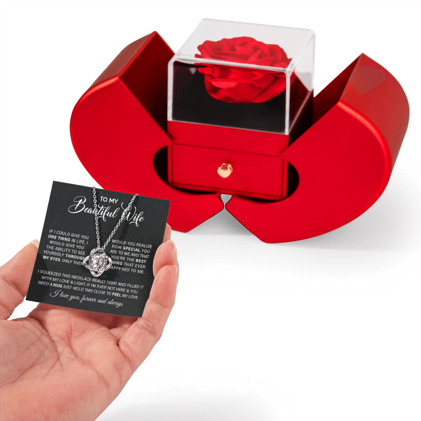 The Eternal Rose Love Knot Necklace